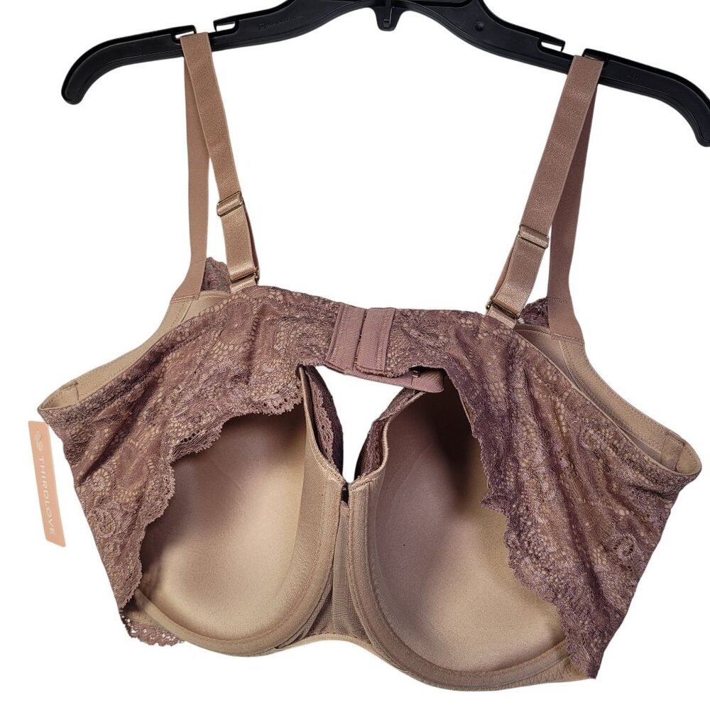 ThirdLove Women 24/7 Lace Balconette Bra Underwire Beige Size 42E - Picture 2 of 11